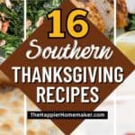 collage van recepten voor zuidelijke Thanksgiving