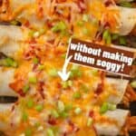 photo of enchiladas with overlay reading how to reheat enchiladas