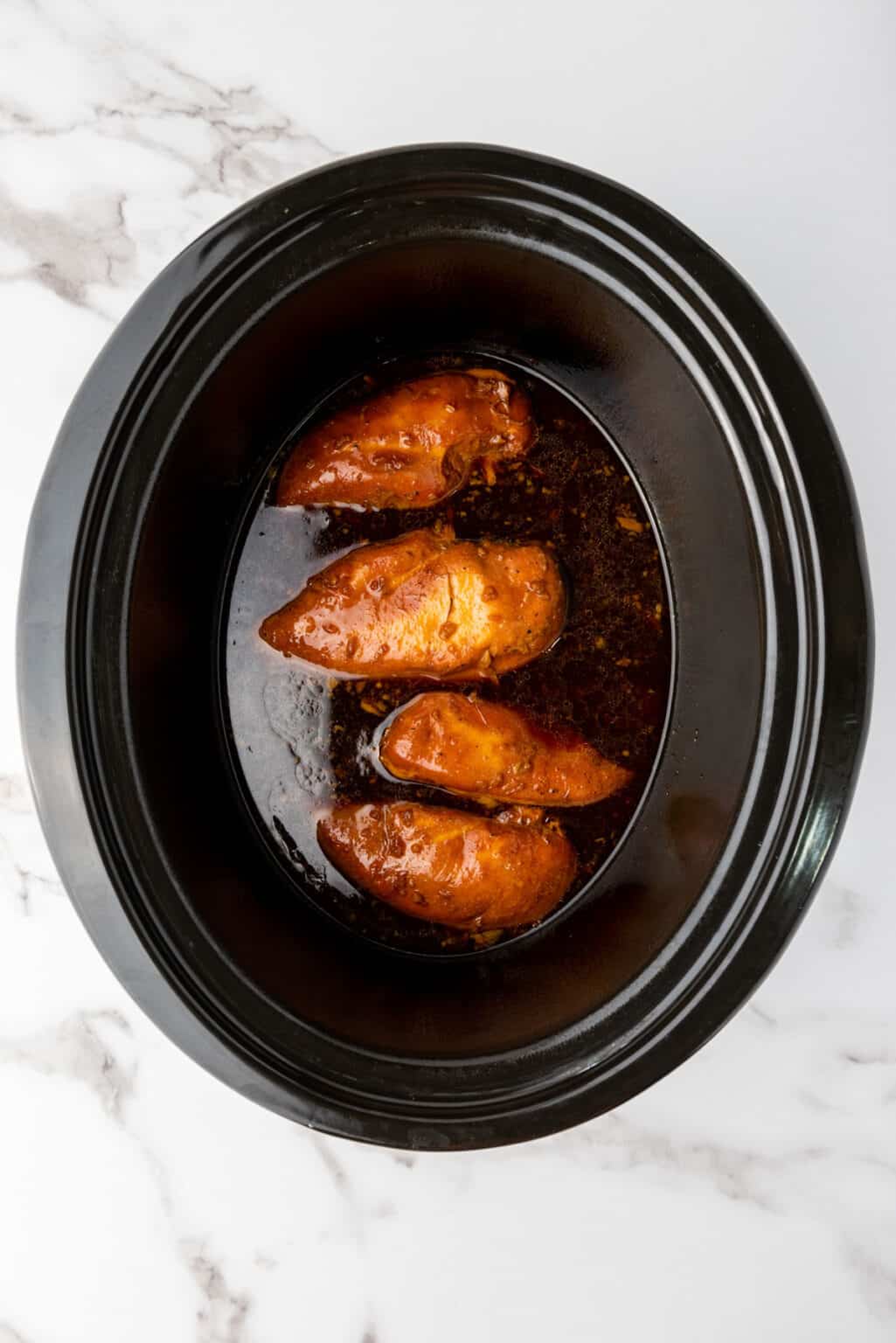 Slow Cooker Honey Garlic Chicken - The Happier Homemaker