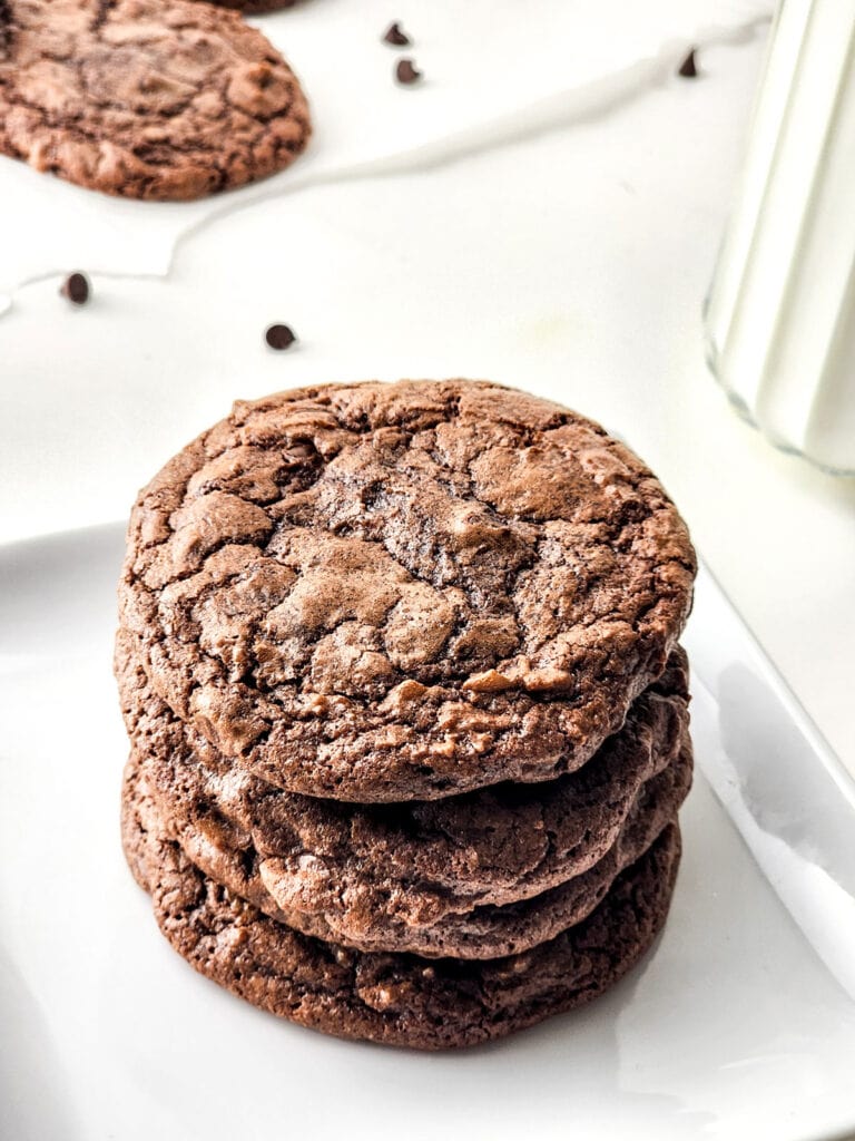 stack of easy brownie cookies