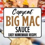 collage of big mac sauce with recipe name overlay