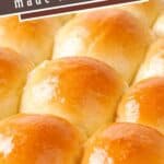 collage of dinner rolls with recipe name overlay