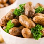 boiled peanuts in white bowl