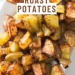 collage of air fryer roast potatoes with recipe name overlay
