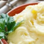 collage of mashed potatoes with recipe name overlay