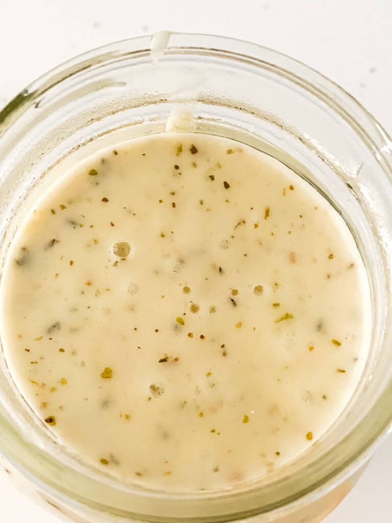 garlic parmesan sauce in jar