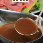 collage of au jus with recipe name overlay