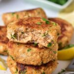 collage of easy crab cakes with recipe name overlay