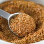 collage of homemade fajita seasoning with recipe name overlay