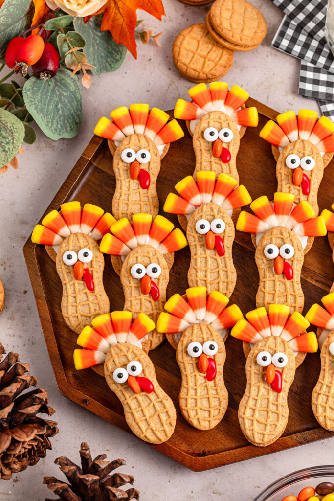 plate of nutter butter turkeys