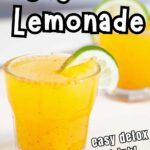 collage of cayenne lemonade in glasses with recipe name overlay