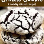 collage of Chocolate Crinkle Cookies with recipe name overlay