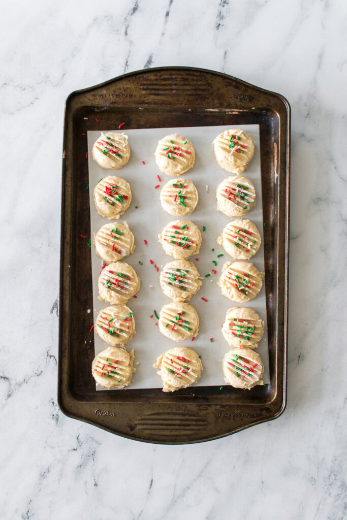whipped shortbread cookies before cooking