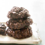 Stack of chocolate fudge cookies