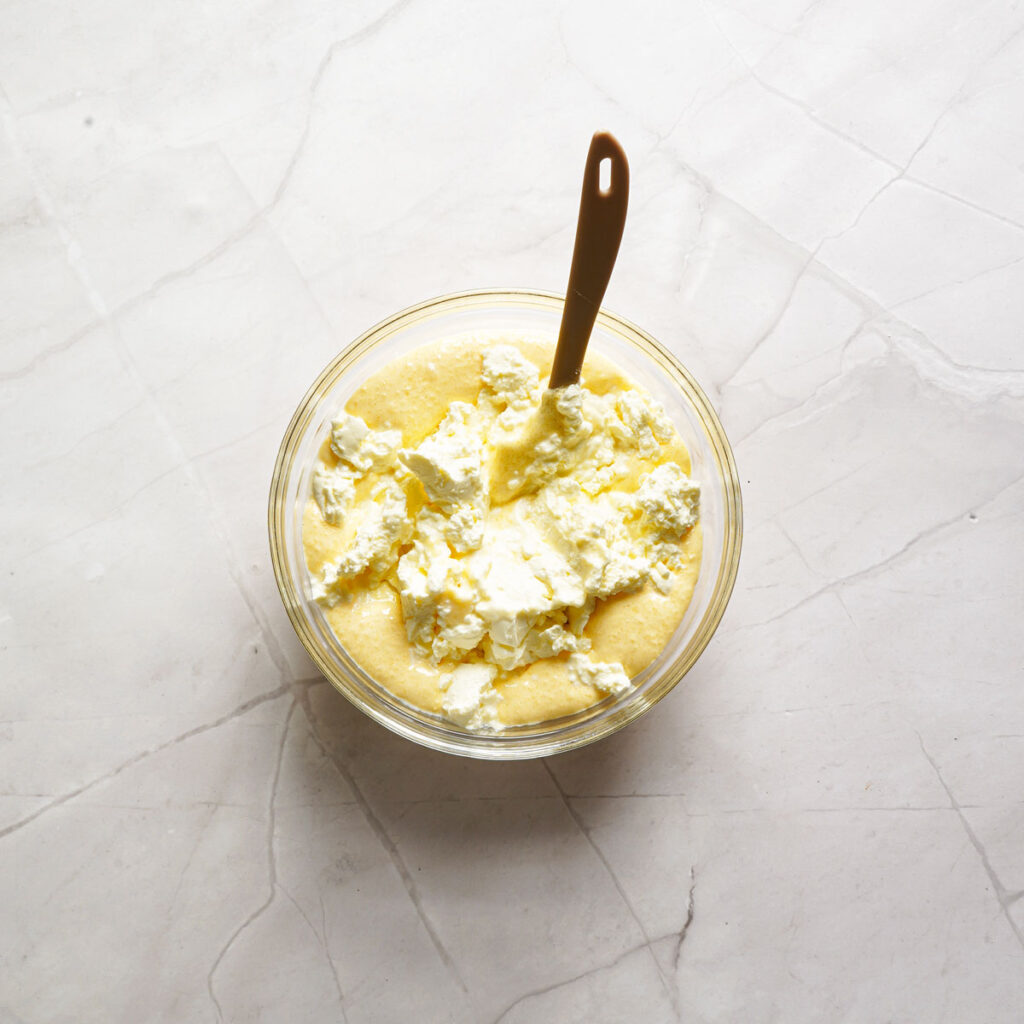tiramisu filling in bowl with spoon