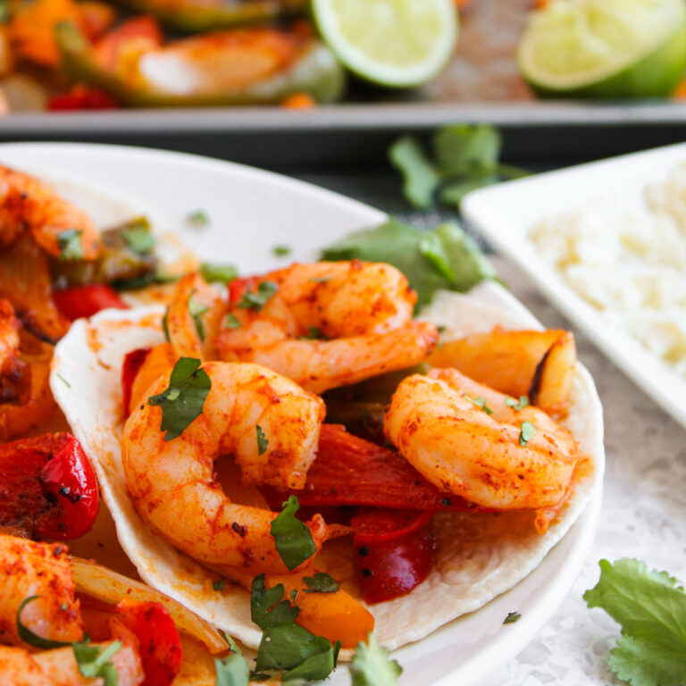 shrimp fajitas on plate