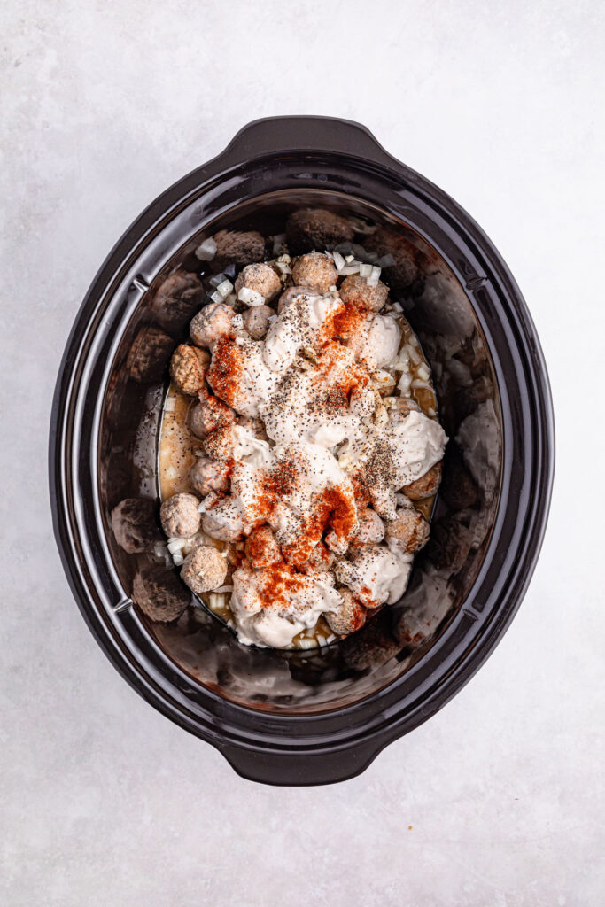 slow cooker swedish meatballs before cooking