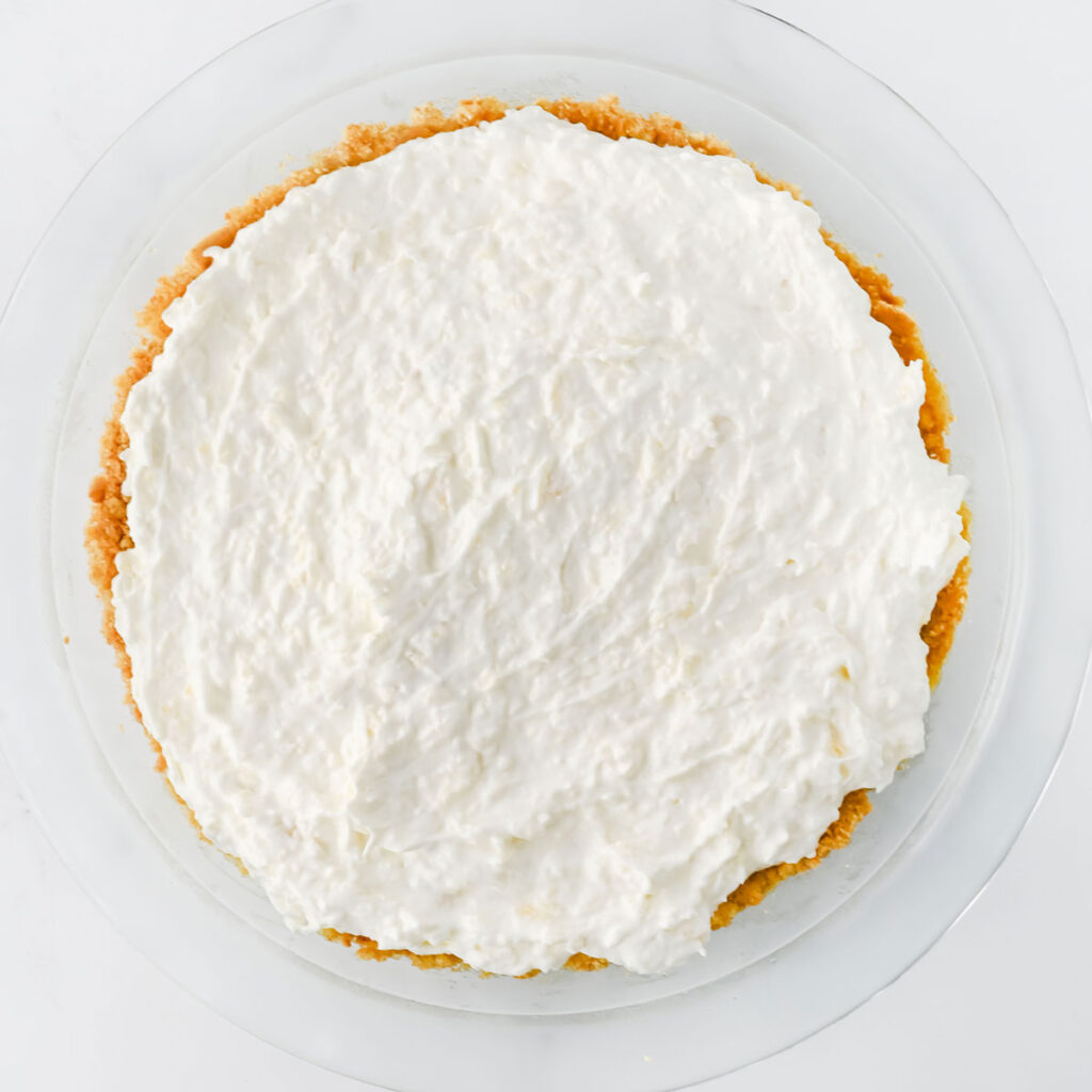 pina colada pie in glass dish
