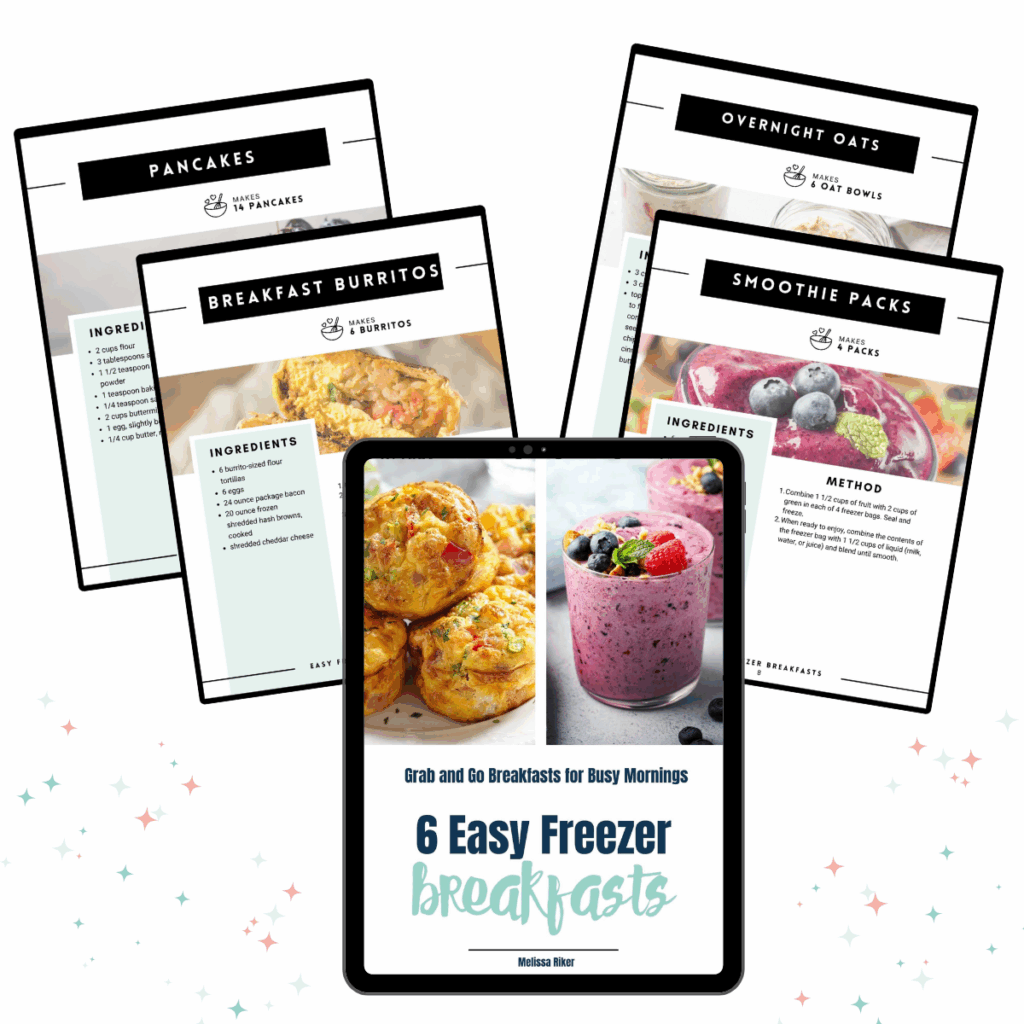 collage of freezer breakfast challenge ebook pages
