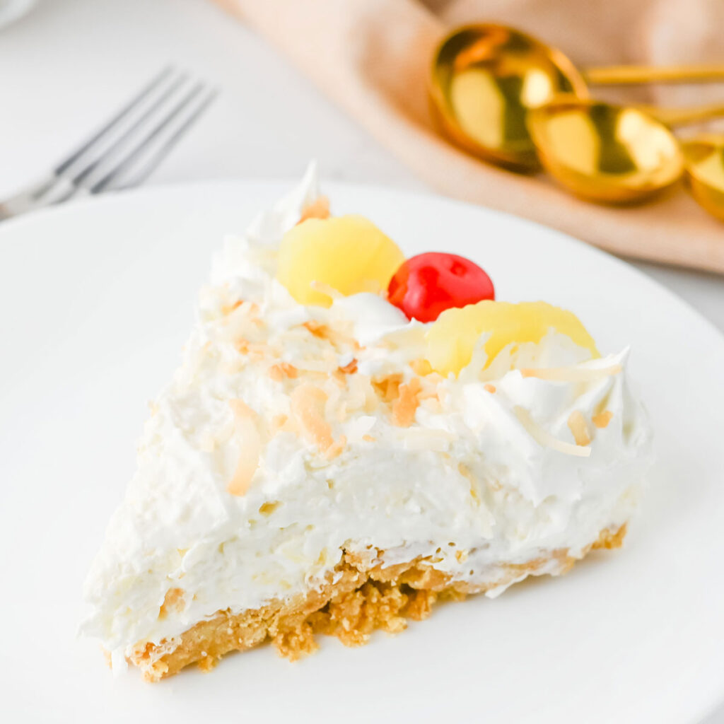 slice of pina colada pie
