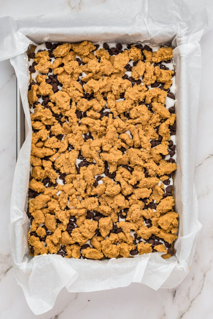 s'mores cookie bars before baking
