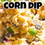 collage of cowboy corn dip with recipe name overlay