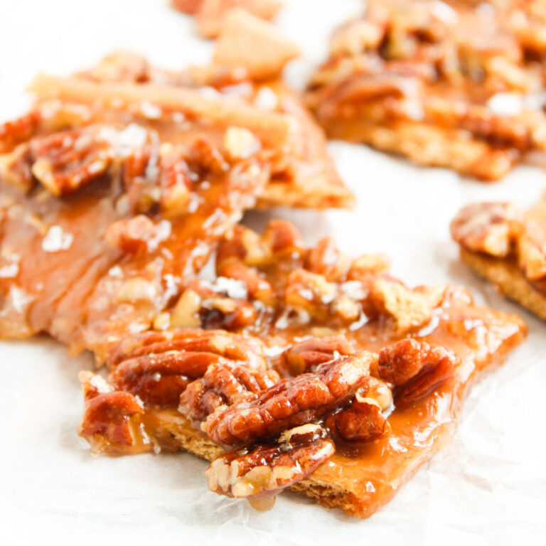pecan pie bark on parchment paper