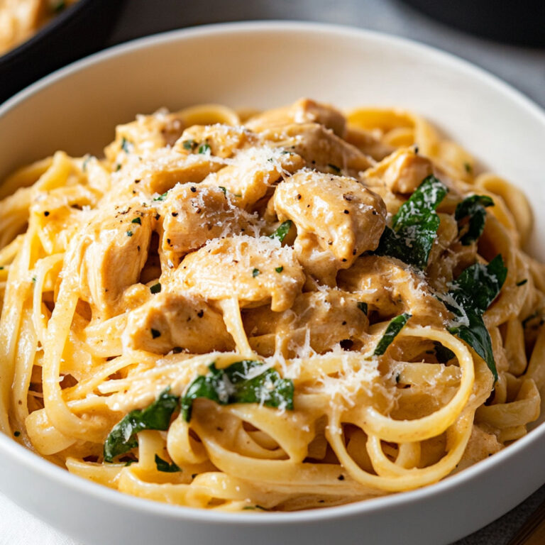 close up of cowboy butter pasta in white bowl