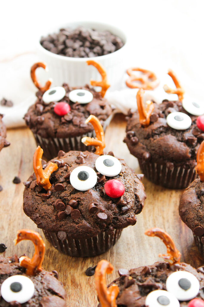 chocolate reindeer muffins