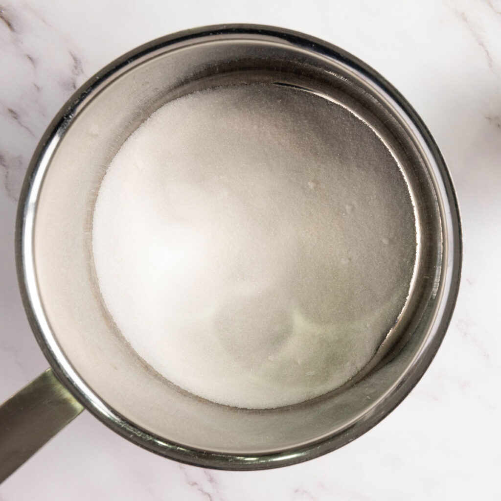 sugar mixture in pot