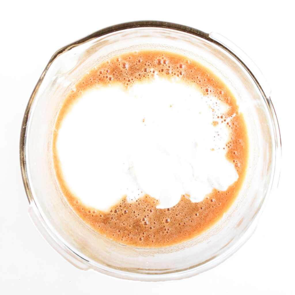 reindeer muffin batter in glass bowl