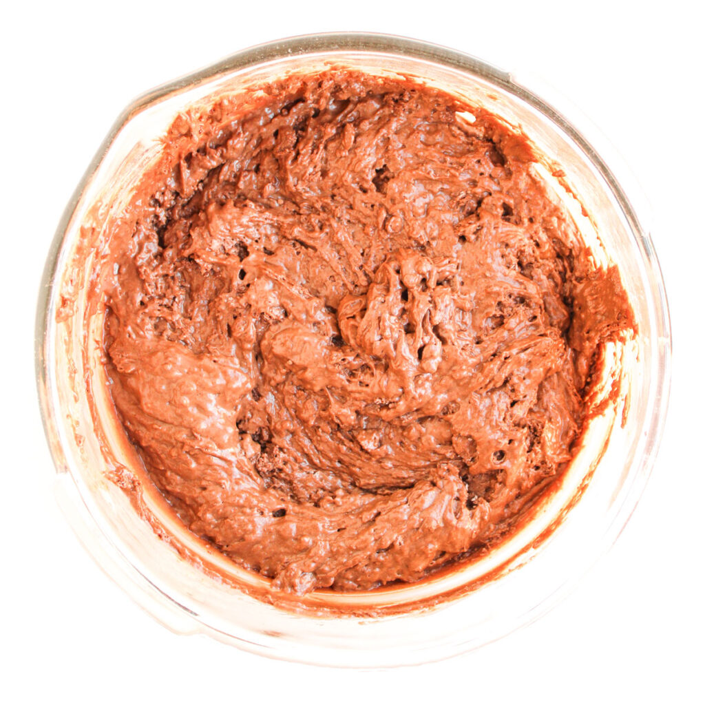 chocolate reindeer muffin batter in large bowl