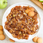 apple pie dip in white bowl