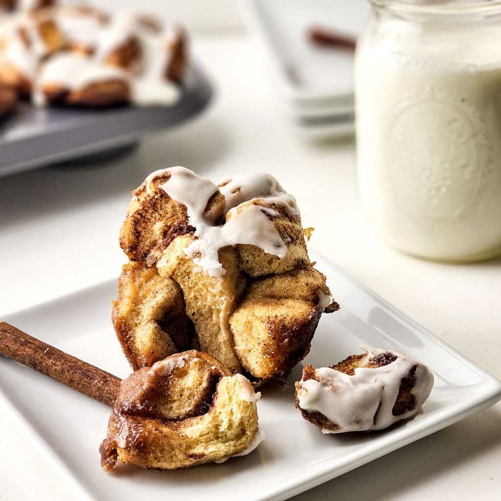 monkey bread muffin on white plate