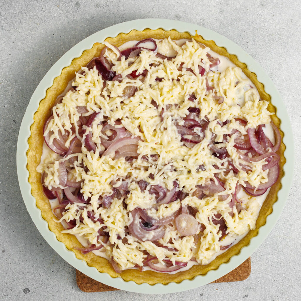 onion tart before baking