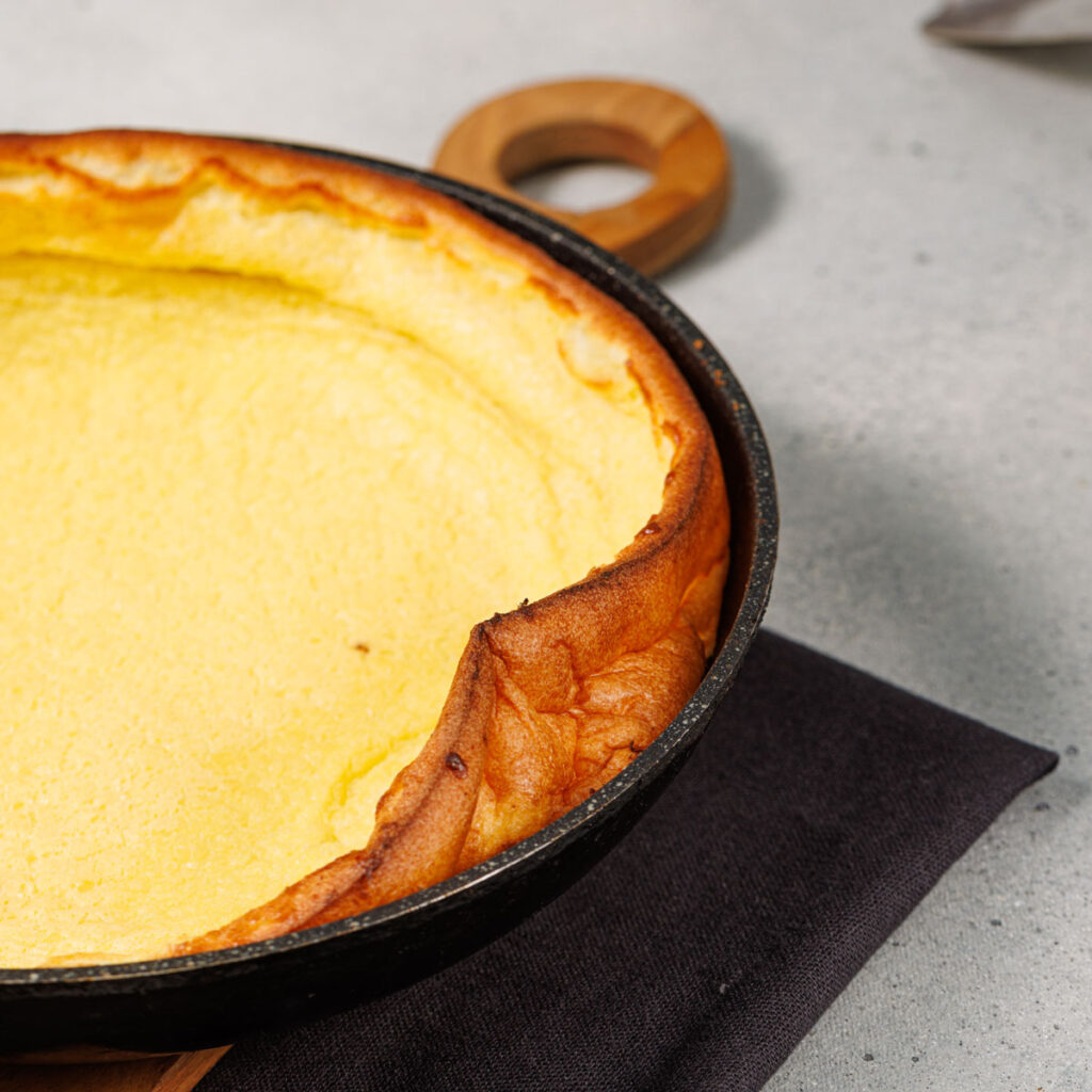 dutch baby pancake in skillet