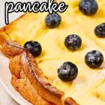 collage of dutch baby pancake with recipe name overlay