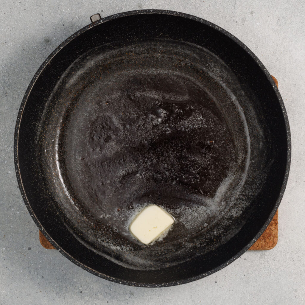 melting butter in skillet
