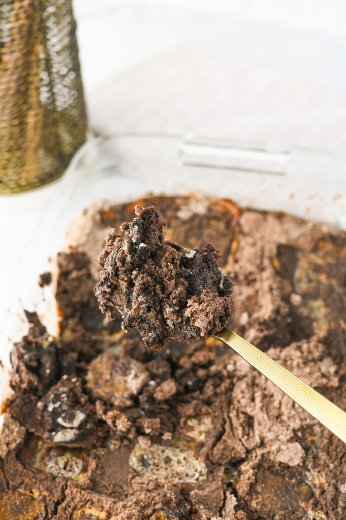 spoon full of oreo dump cake