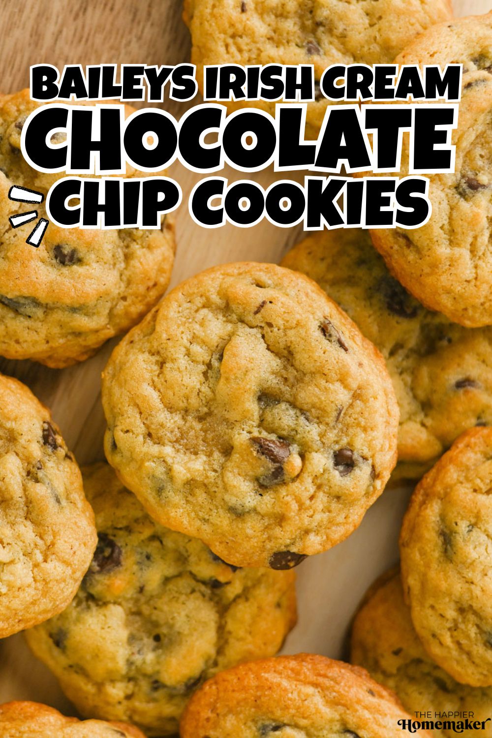 bailey's chocolate chip cookies with recipe name overlay