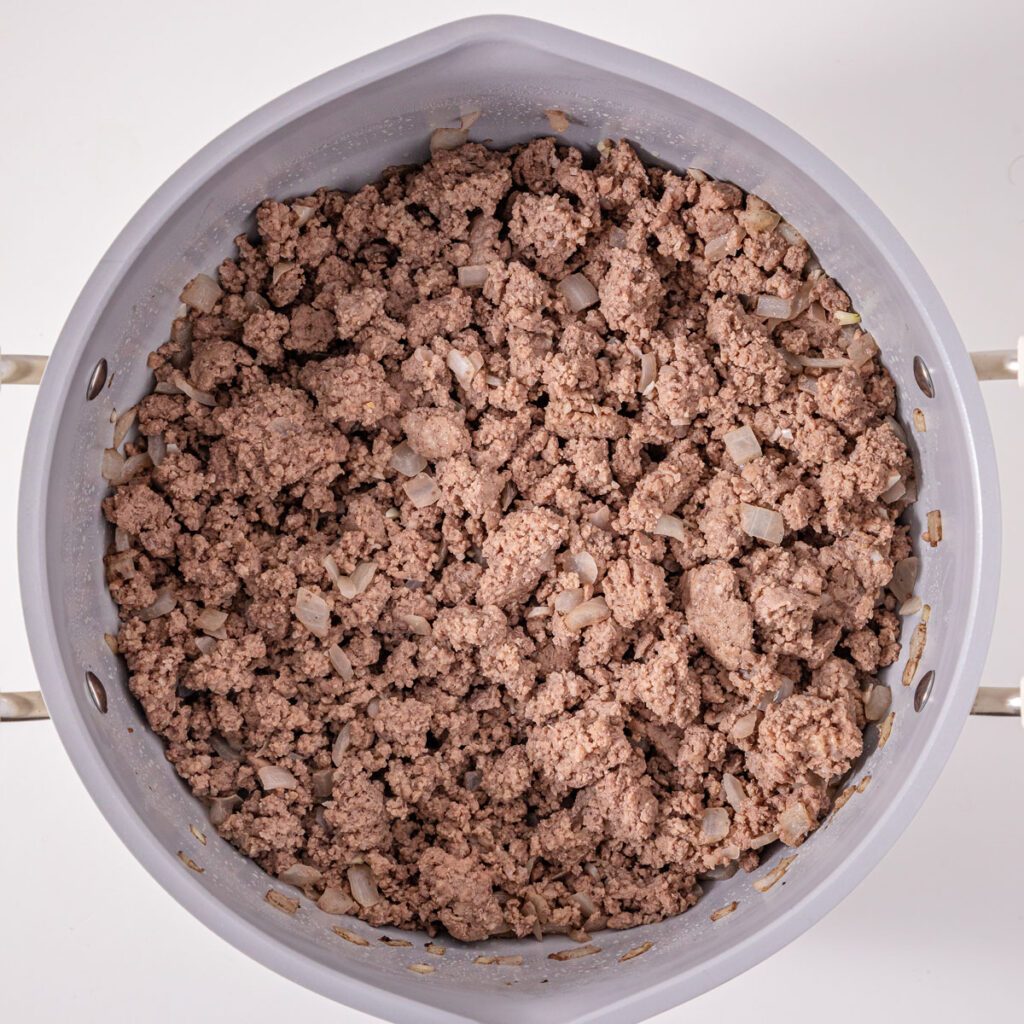 ground beef in pot