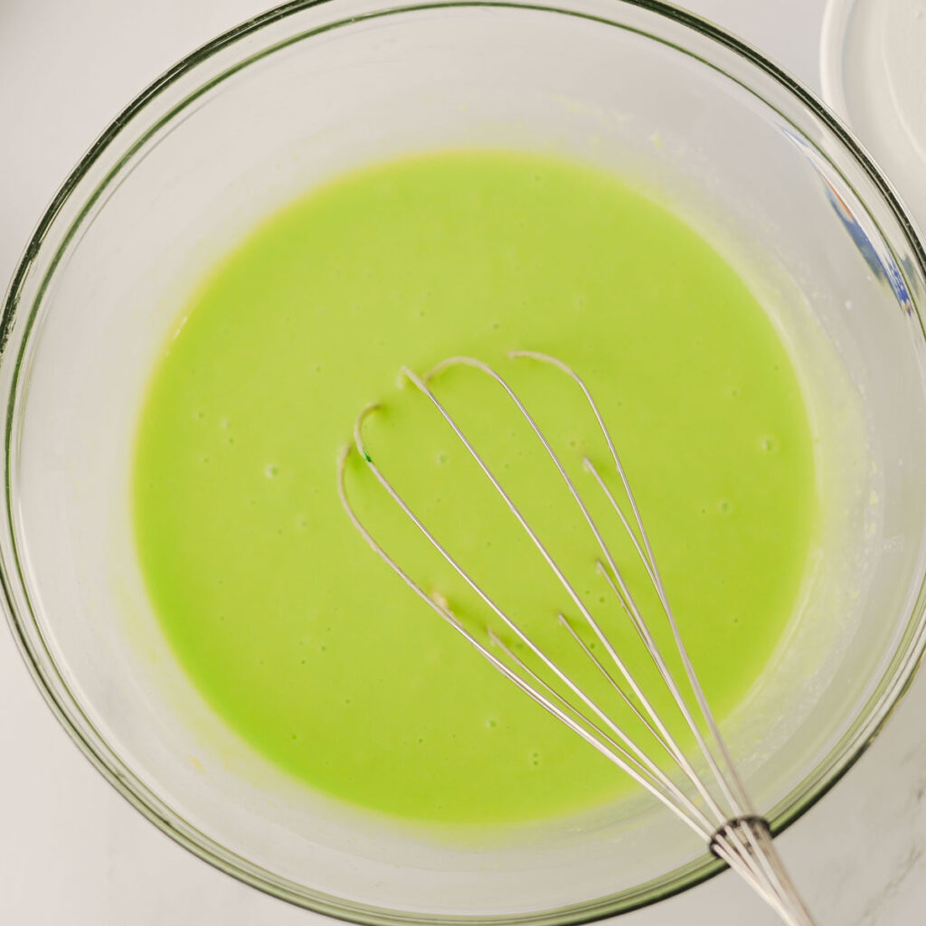 mixing filling for shamrock shake pie